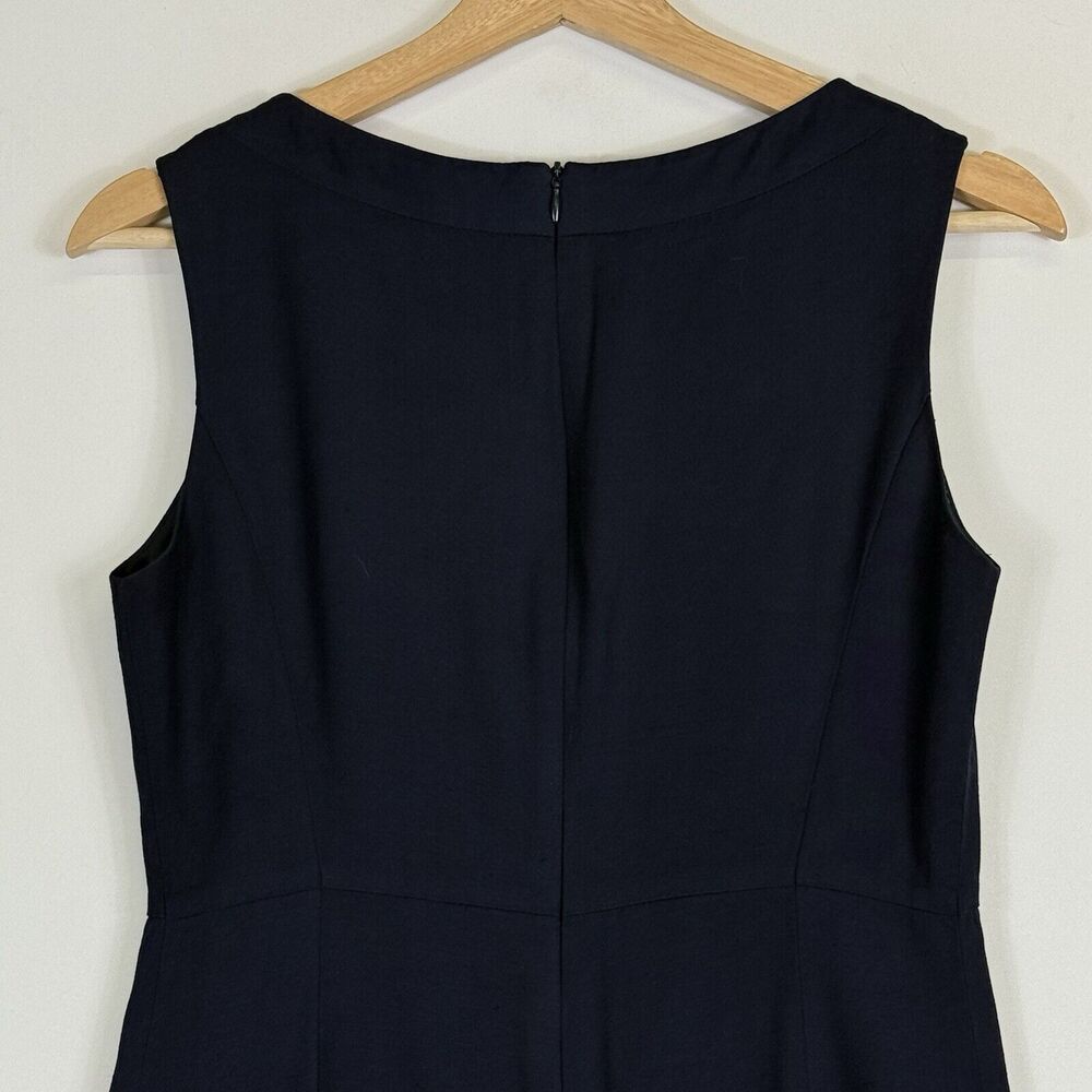 OZOC  Dress Womens 4 Sleeveless Shift Navy Blue Academic Minimalist Quiet Luxury - Picture 4 of 7